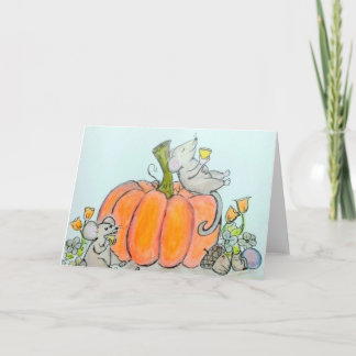 Möss för skördhappy thanksgiving- eller höstkort helgkort