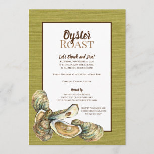 Moss Grasscloth Oyster Roast-inbjudan Inbjudningar