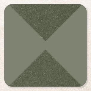 Moss Green Dual-Triangle Parti - Pappersunderlägg Underlägg Papper Kvadrat