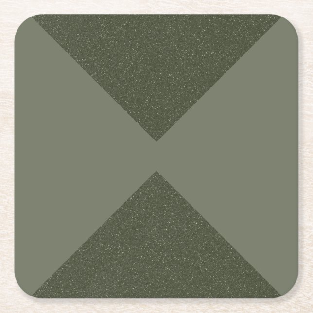 Moss Green Dual-Triangle Parti - Pappersunderlägg Underlägg Papper Kvadrat (Framsidan)