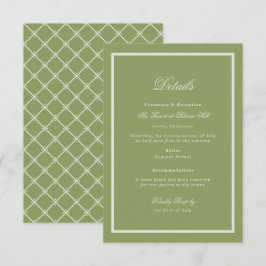 Moss Green Estate Wedding Details Card Tilläggskort