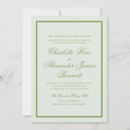 Moss Green Estate Wedding Invitation Inbjudningar