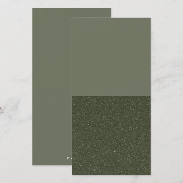 Moss Green Flat Semesterkort – Halv Textur Splittr Julkort (Fram/baksida)