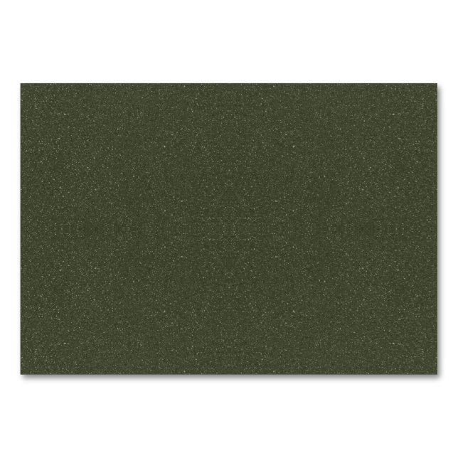 Moss Green Noise Effect Table Card – Anpassningsba Bordsnummer (Framsidan)