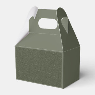 Moss Green Panel Favor Box med texturerad framsida Presentaskar