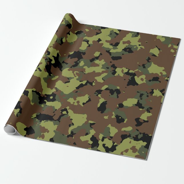 Moss gröna militära Camo Presentpapper (Utrullad)
