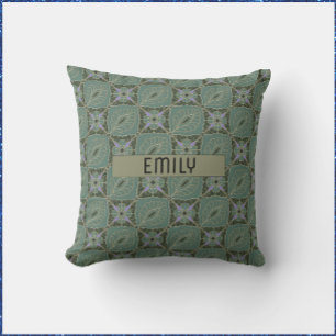 Moss Grönt Batik Print Kudde