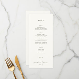 Moss Grönt Bröllop Menu och Tack Meny