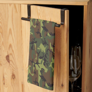 Moss Grönt Camo Kökshandduk