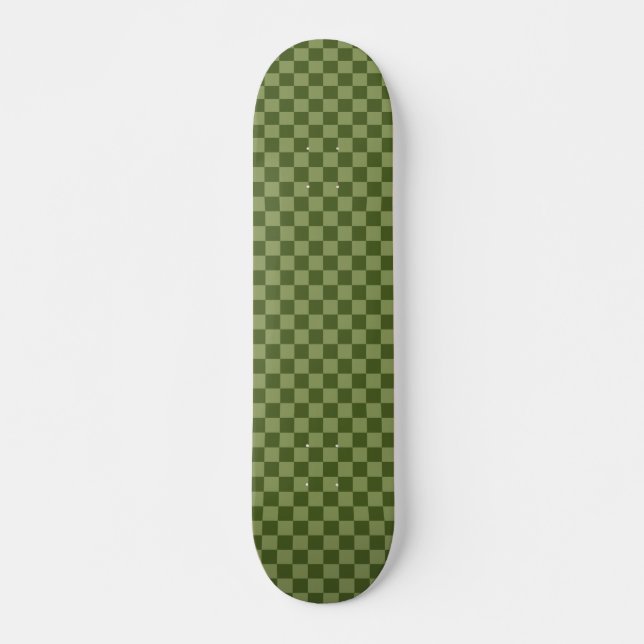 Moss Grönt Checkerboard Mini Skateboard Bräda 18,5 Cm (Framsida)