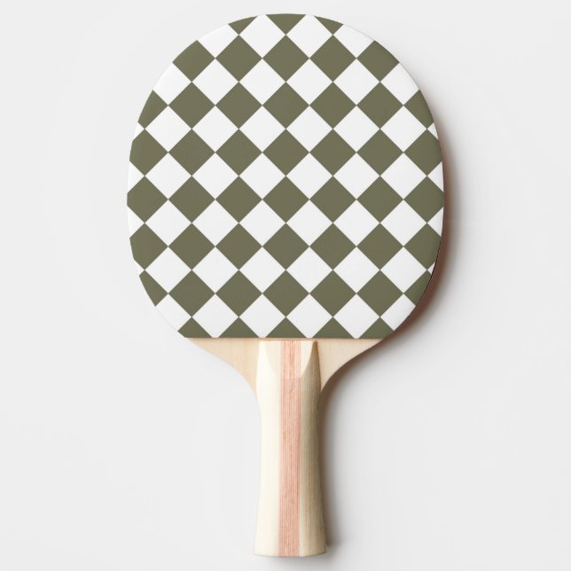 Moss Grönt Checkerboard mönster Pingisracket (Framsidan)