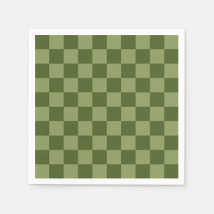Moss Grönt Checkerboard Pappersservett