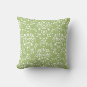 Moss Grönt Damask Kudde