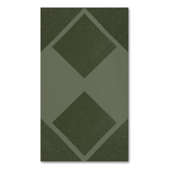 Moss Grönt Delad romb - Affärskort Magnet (Framsida vertikal)
