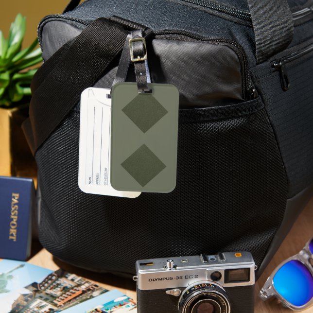 Moss Grönt Diamond Mönster Märkre Bagagebricka (Framsida & Baksida)