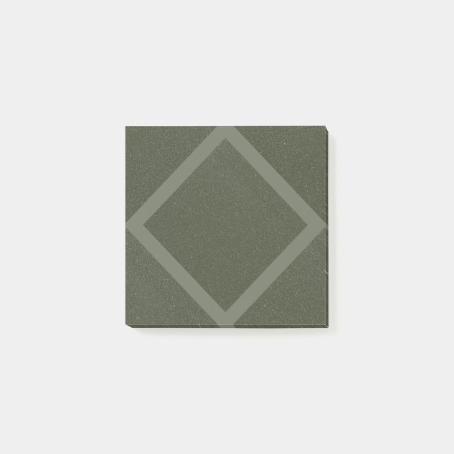Moss Grönt Diamond Mönster Sticky Notes Post-it Block (Framsida)