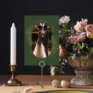 Moss Grönt Elegant Classic Bröllop spara datum Inbjudningar