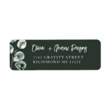 Moss Grönt Eucalyptus Hand Lettered Script Adress