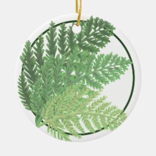 Moss Grönt Fern Julgransprydnad Keramik
