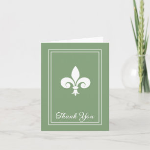 Moss Grönt Fleur de Lis - tackkort