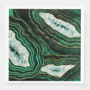 Moss Grönt Geode och Crystals Digital Art Pappersservett