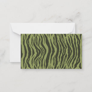 Moss Grönt Glamous Tiger Rand Animal Print Anteckningskort