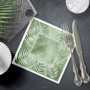 Moss-Grönt-ID956 för Lush Handflatan Löv Bröllop R Pappersservett
