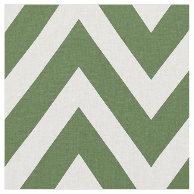 Moss Grönt Modern Chevron Large  Tyg (Närbild)
