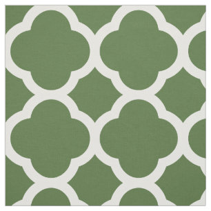 Moss Grönt Modern Quatrefoil stor Tyg
