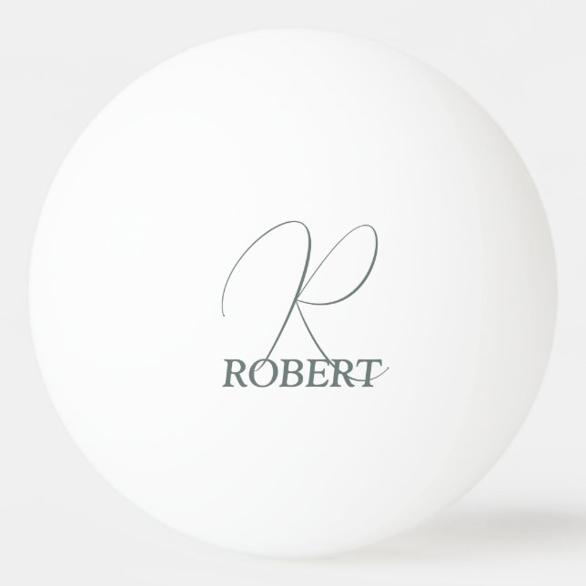 Moss Grönt Monogrammed Ping Pong Paddle Pingisboll (Framsidan)