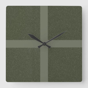 Moss Grönt Mönster Wall Clock Fyrkantig Klocka