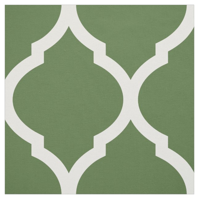 Moss Grönt Moroccan Quatrefoil Large  Tyg (Provkarta)