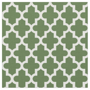 Moss Grönt Moroccan-utskrift Tyg