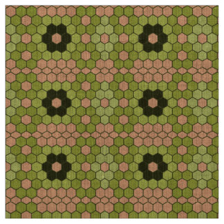 Moss Grönt och Peachy Rosa Mosaic Tyg