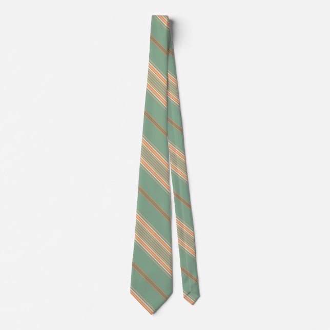 Moss Grönt och White Rand Necktie Slips (Framsida)