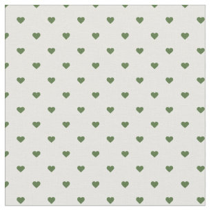 Moss Grönt Polka Dot Hearts Tyg