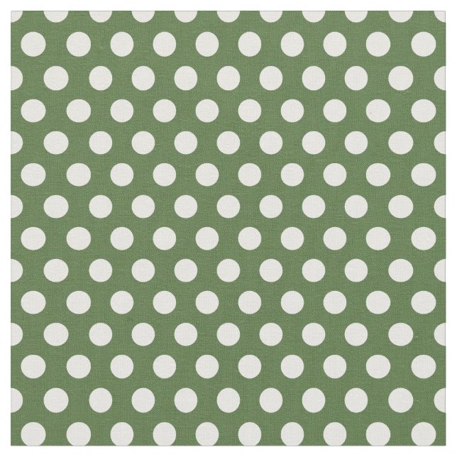 Moss Grönt Polka dots Tyg (Närbild)