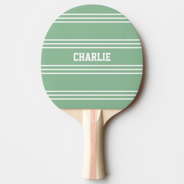 Moss Grönt Rand anpassningsbar monogram paddle Pingisracket (Framsidan)