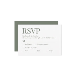 Moss Grönt Scan Qr Code Meal Choal Bröllop OSA Kort