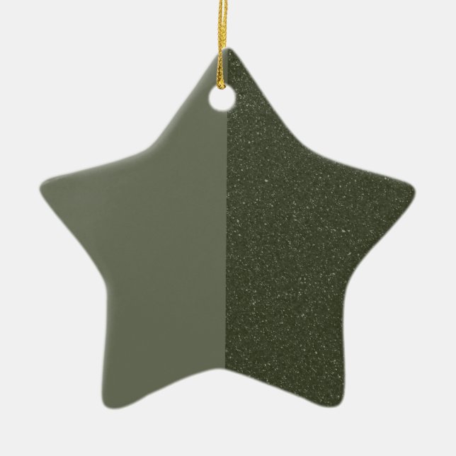 Moss Grönt Split Struktur Star-namn - Anpassa Julgransprydnad Keramik (Framsidan)
