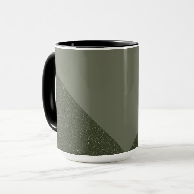 Moss Grönt + Struktur-kaffe Mugg (Framsida vänster)