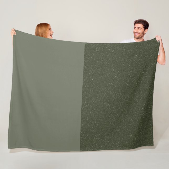 Moss Grönt Textured Fleece Blanket - Anpassade (På plats)