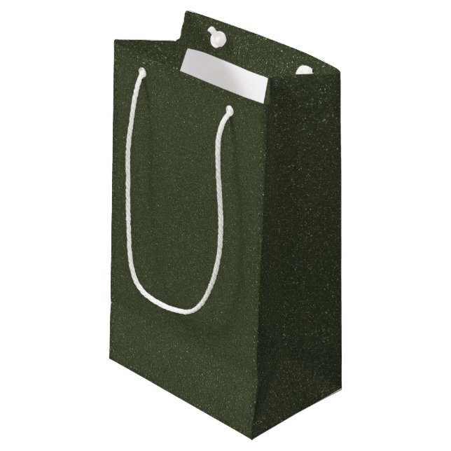 Moss Grönt Textured Gift Bag (Anpassadet) (Framsidan Vinklad)