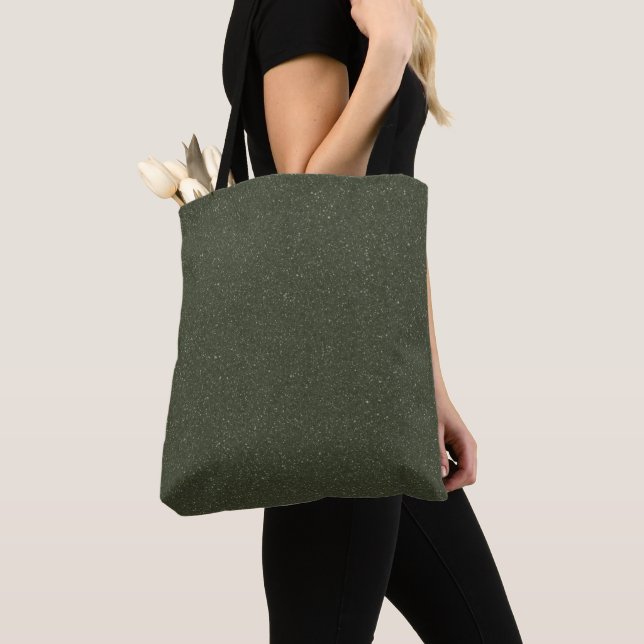 Moss Grönt Texturerad Anpassningsbar Tote Tygkasse (Närbild)