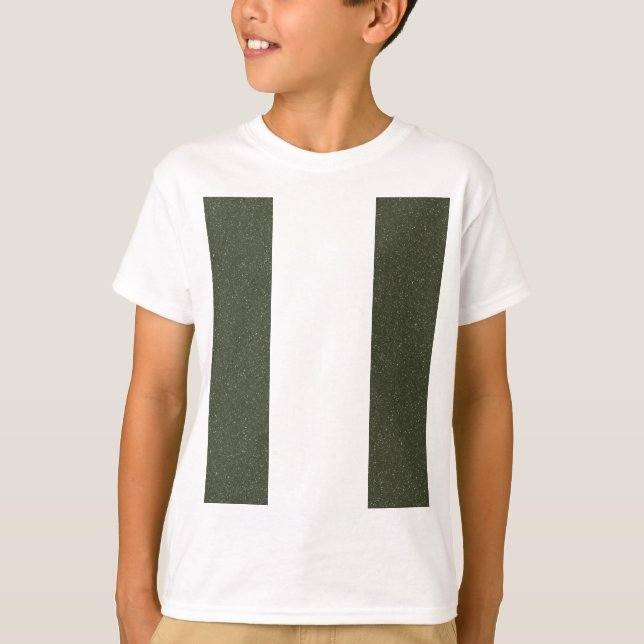 Moss Grönt Twin Rand Kids T-Shirt (Framsida)