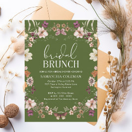Moss Grönt WildblommMöhippa Brunch Möhippa Inbjudningar