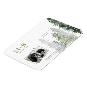 Moss Grönt Woodland par Photo Bröllop Magnet