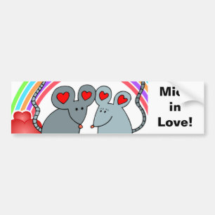 Möss i Valentineserna Kärlek Bildekal