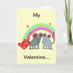 Möss i Valentineserna Kärlek Helgkort