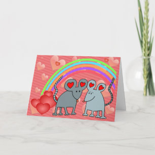 Möss i Valentineserna Kärlek Helgkort